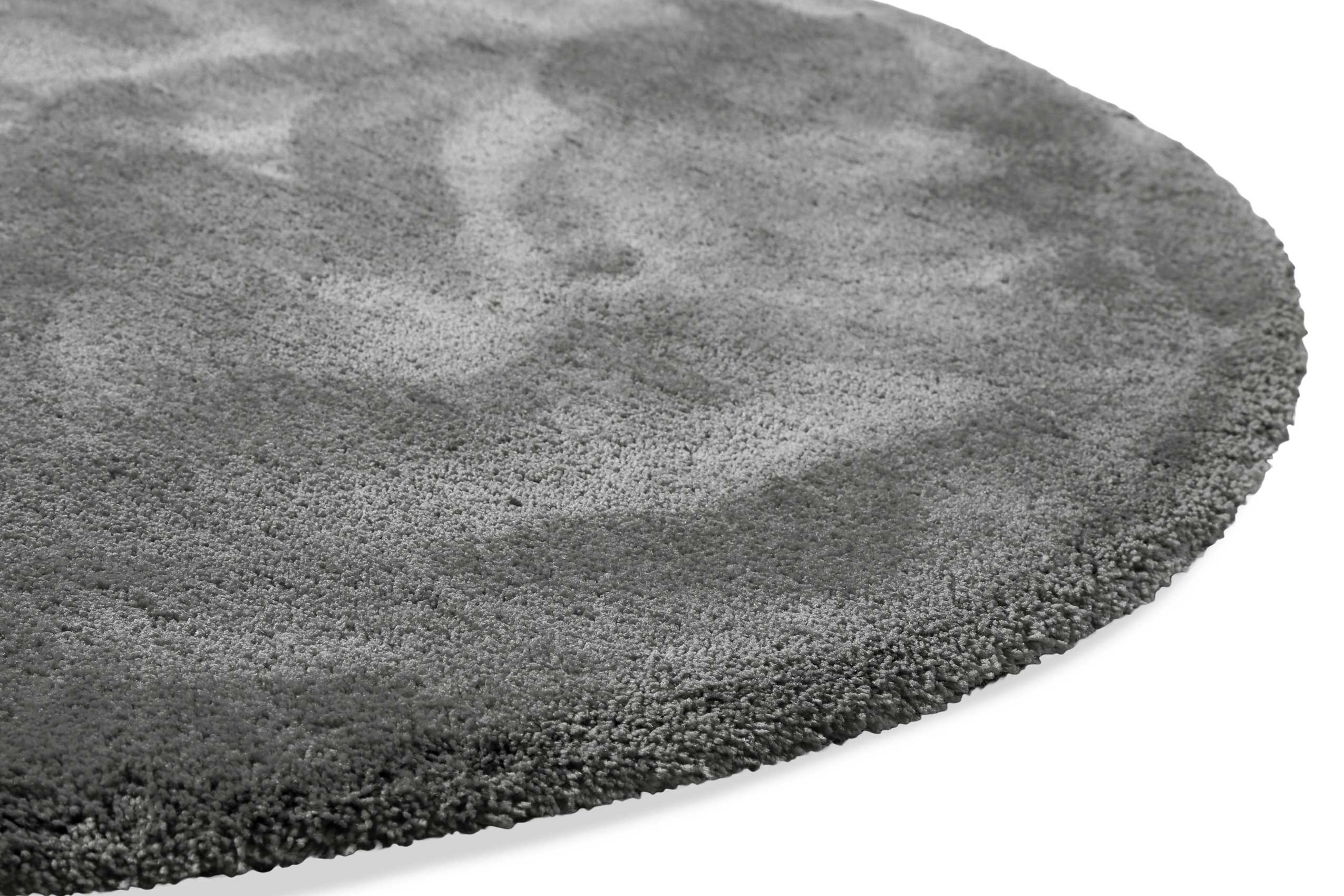 Teppich Rund Grau Hochflor "Emilia" WECONhome Basics