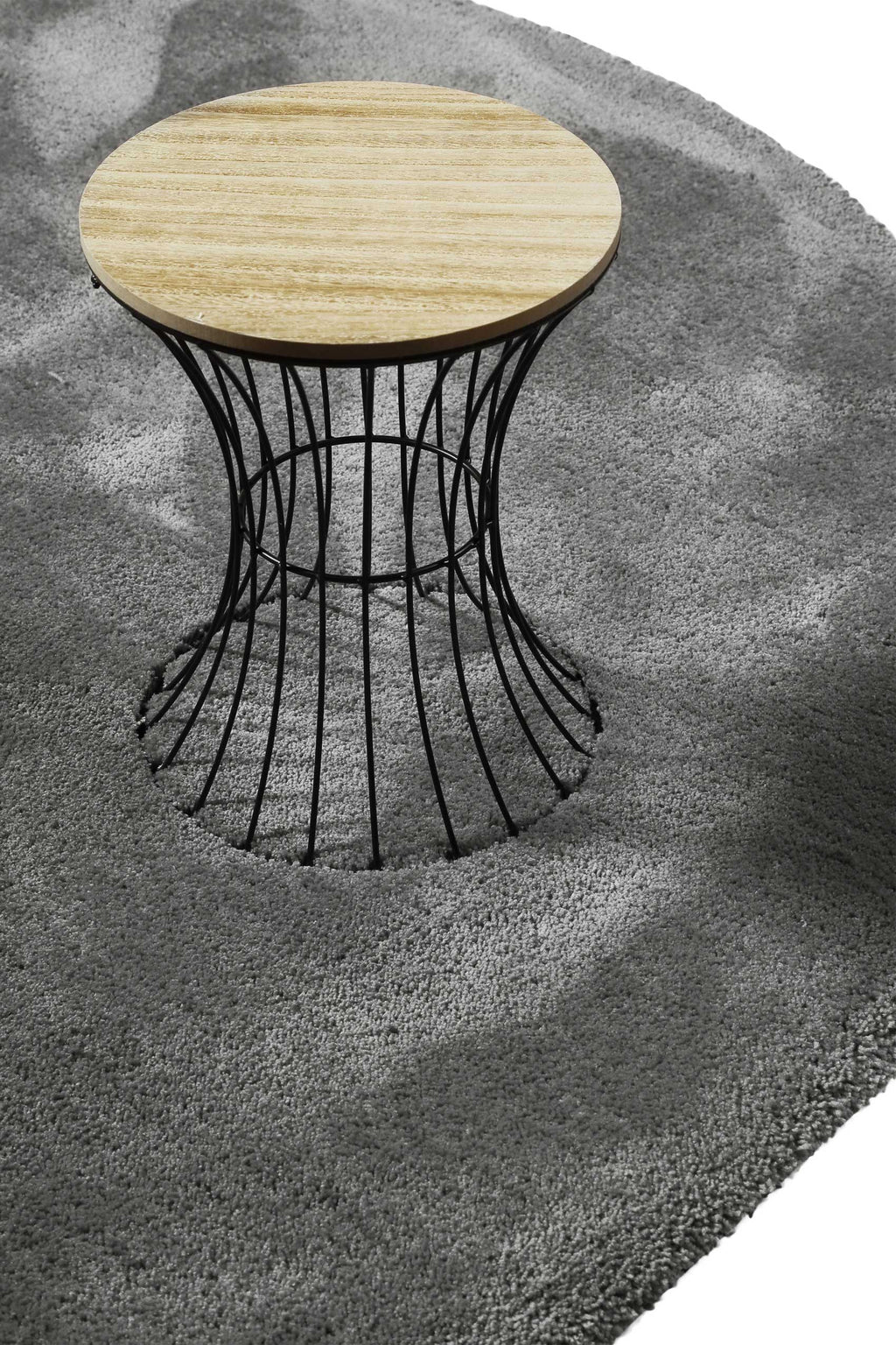 Teppich Rund Grau Hochflor "Emilia" WECONhome Basics