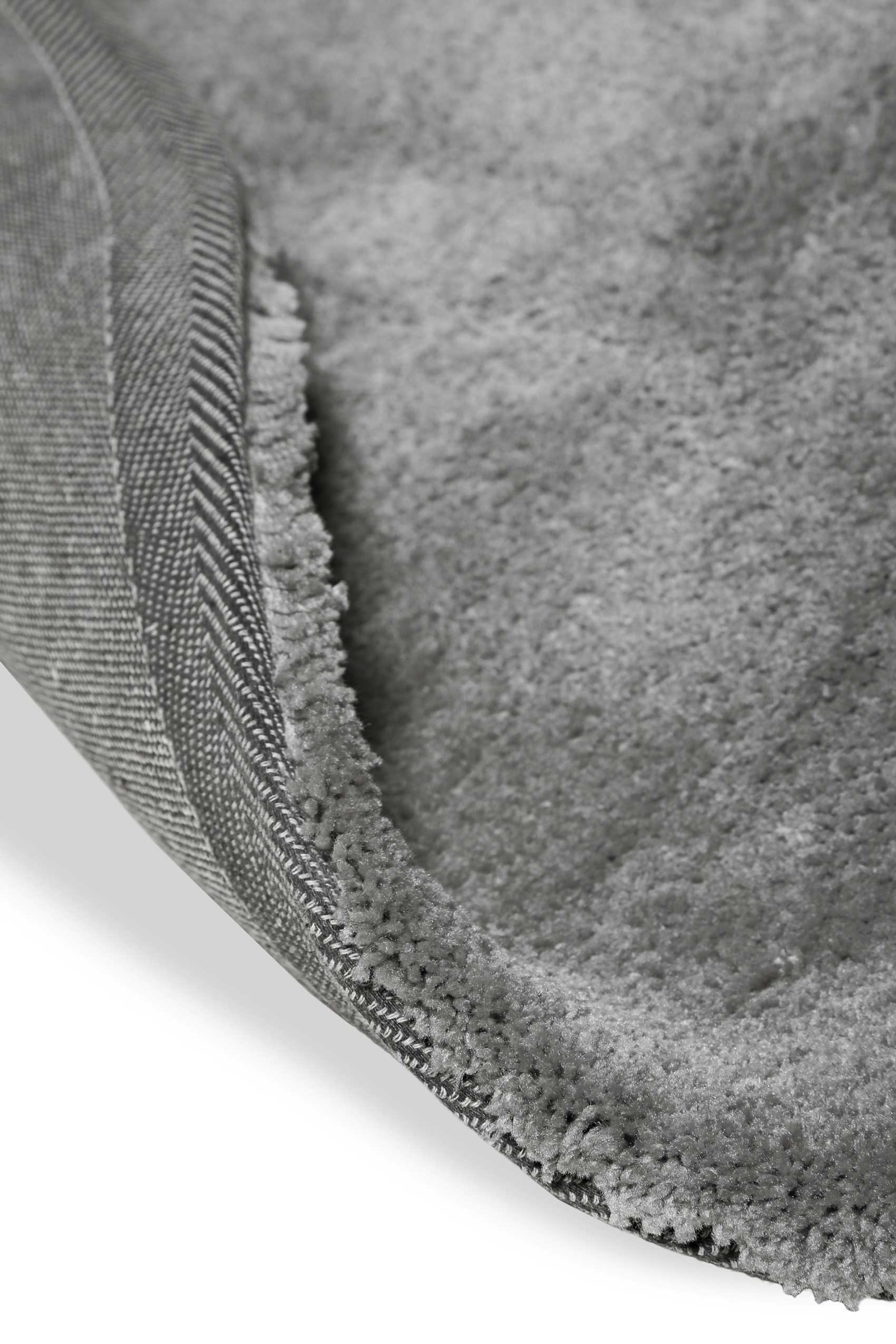 Teppich Rund Grau Hochflor "Emilia" WECONhome Basics