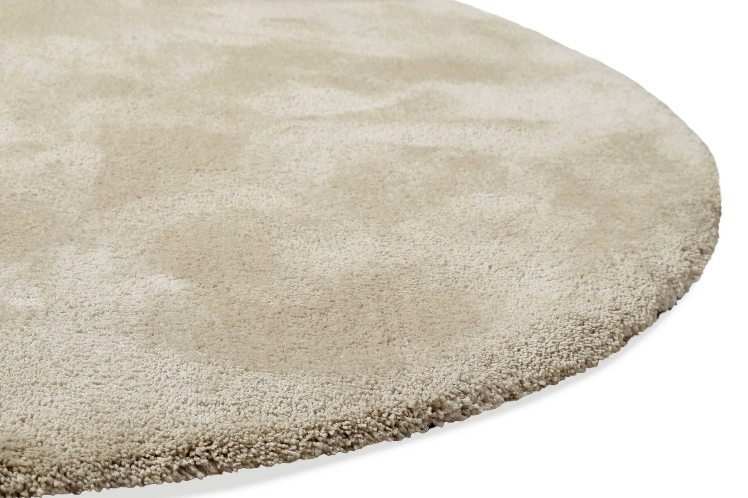 Teppich Rund Beige Hochflor "Emilia" WECONhome Basics