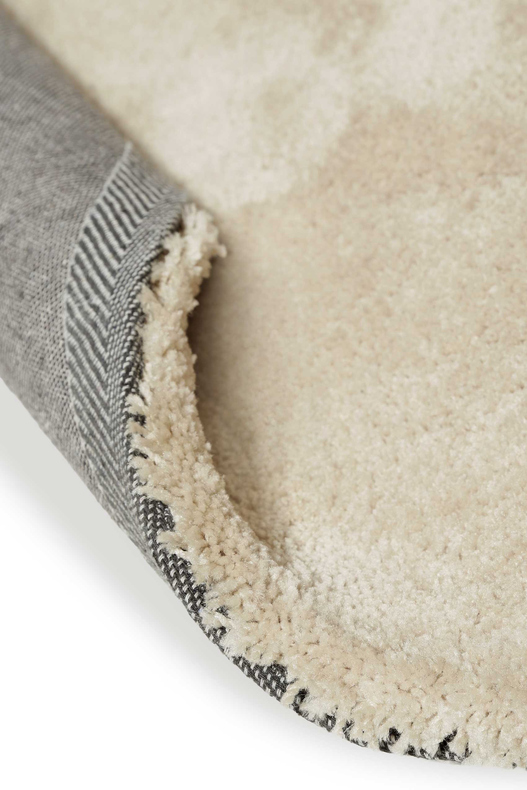Teppich Rund Beige Hochflor "Emilia" WECONhome Basics