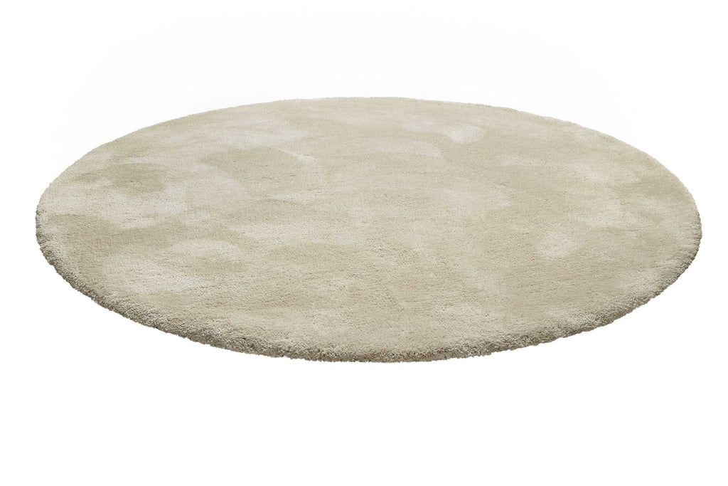 Teppich Rund Beige Hochflor "Emilia" WECONhome Basics