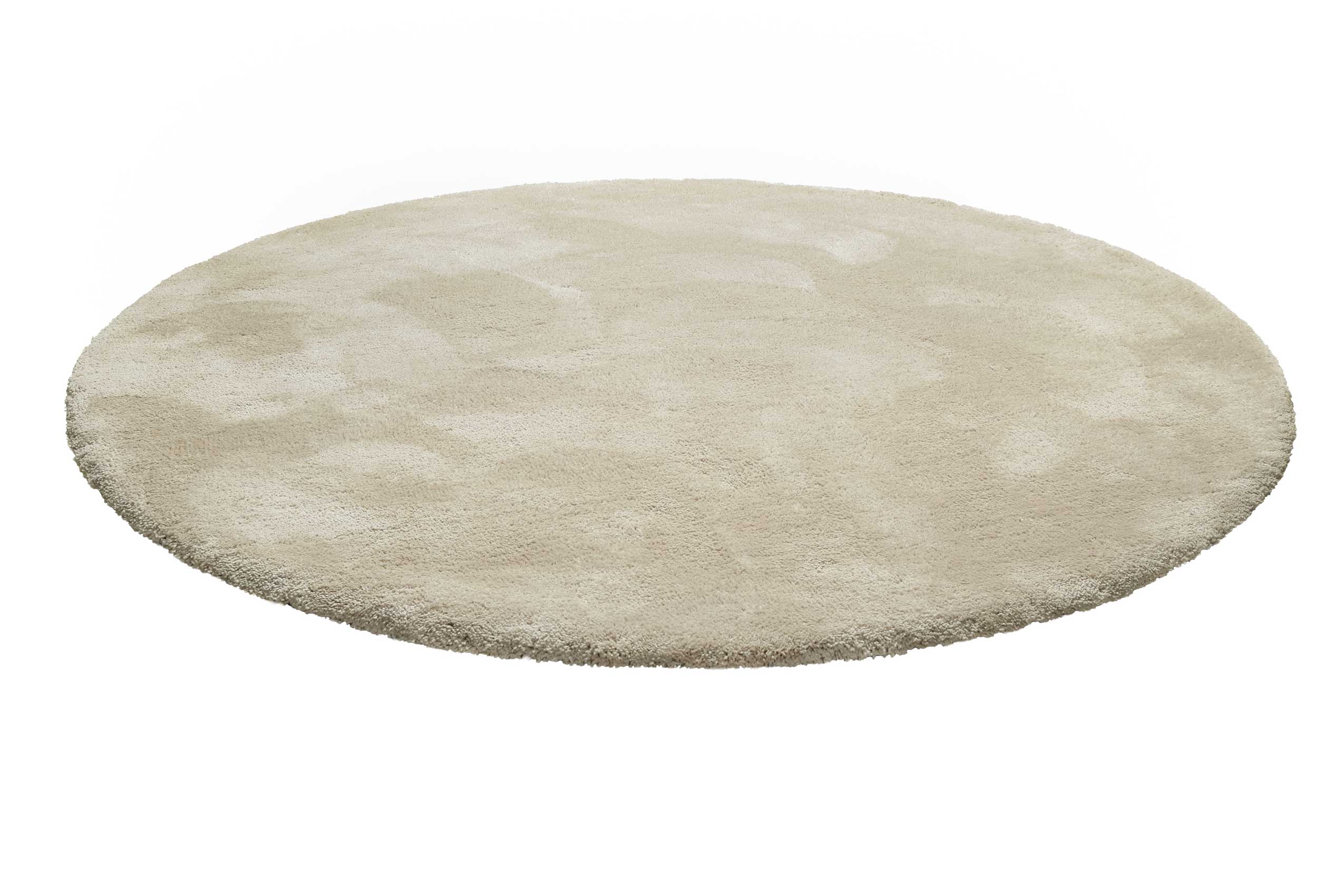 Teppich Rund Beige Hochflor "Emilia" WECONhome Basics