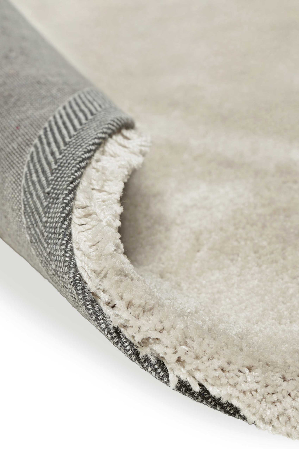 Teppich Rund Beige Grau Hochflor "Emilia" WECONhome Basics
