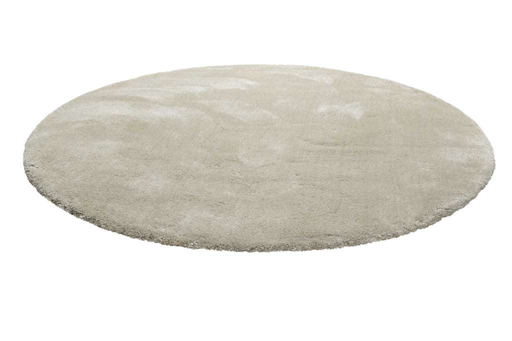 Teppich Rund Beige Grau Hochflor "Emilia" WECONhome Basics