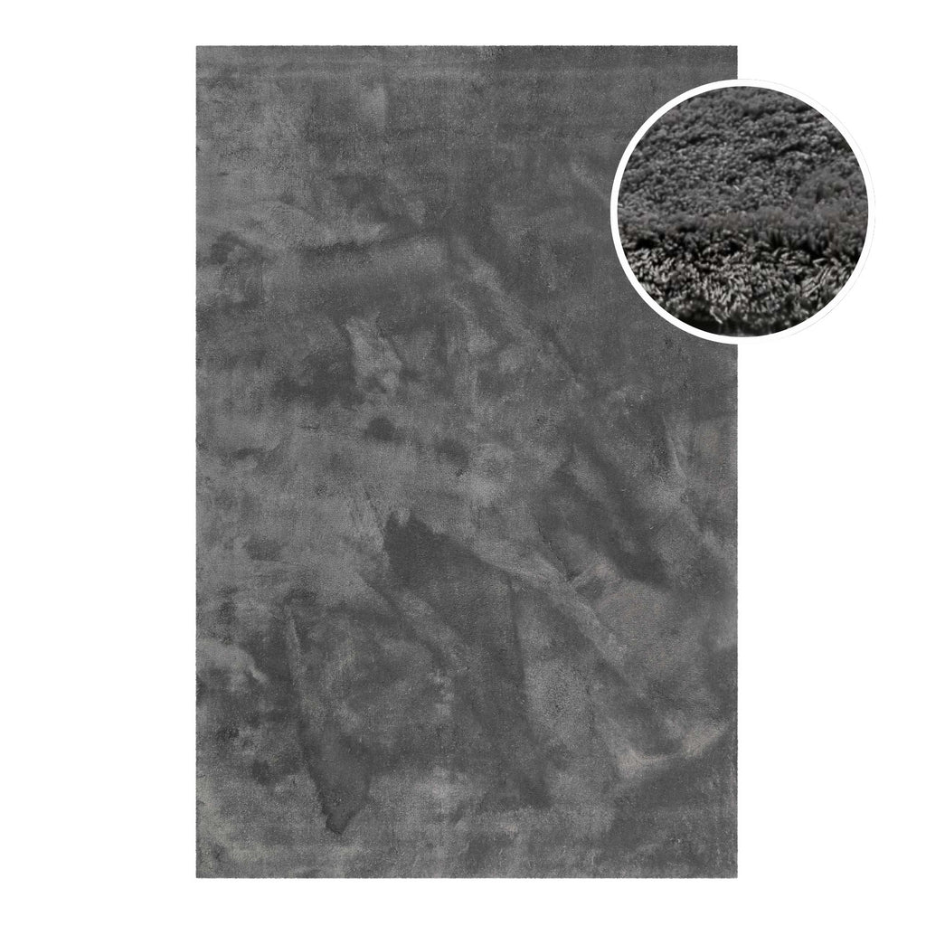 Teppich Grau Anthrazit Hochflor "Vanessa" WECONhome Basics