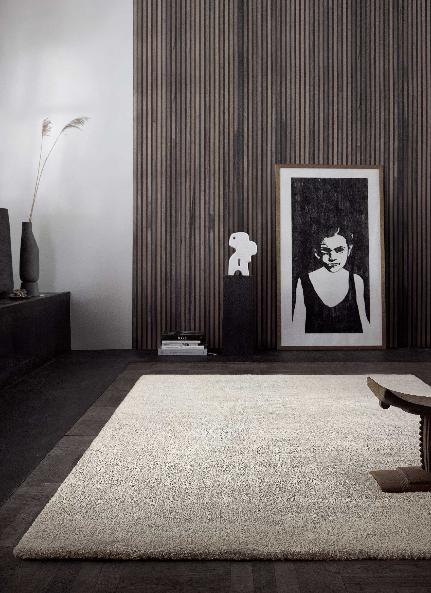Vanessa Teppich beige Kurzflor rechteckig im Wohnzimmer