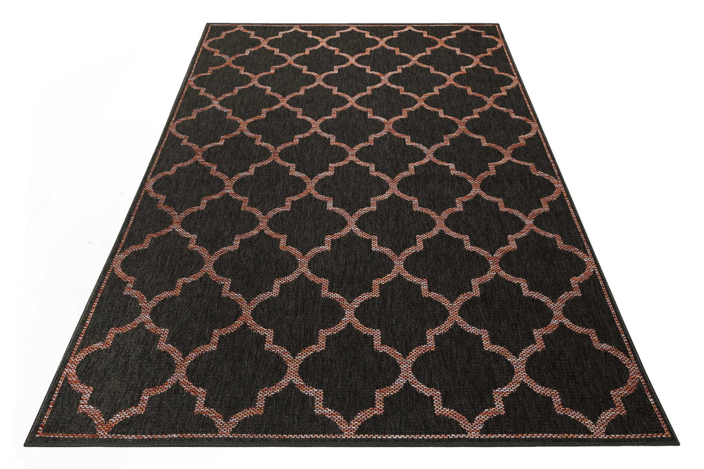 Outdoor Teppich Anthrazit Rot "Gleamy" WECONhome
