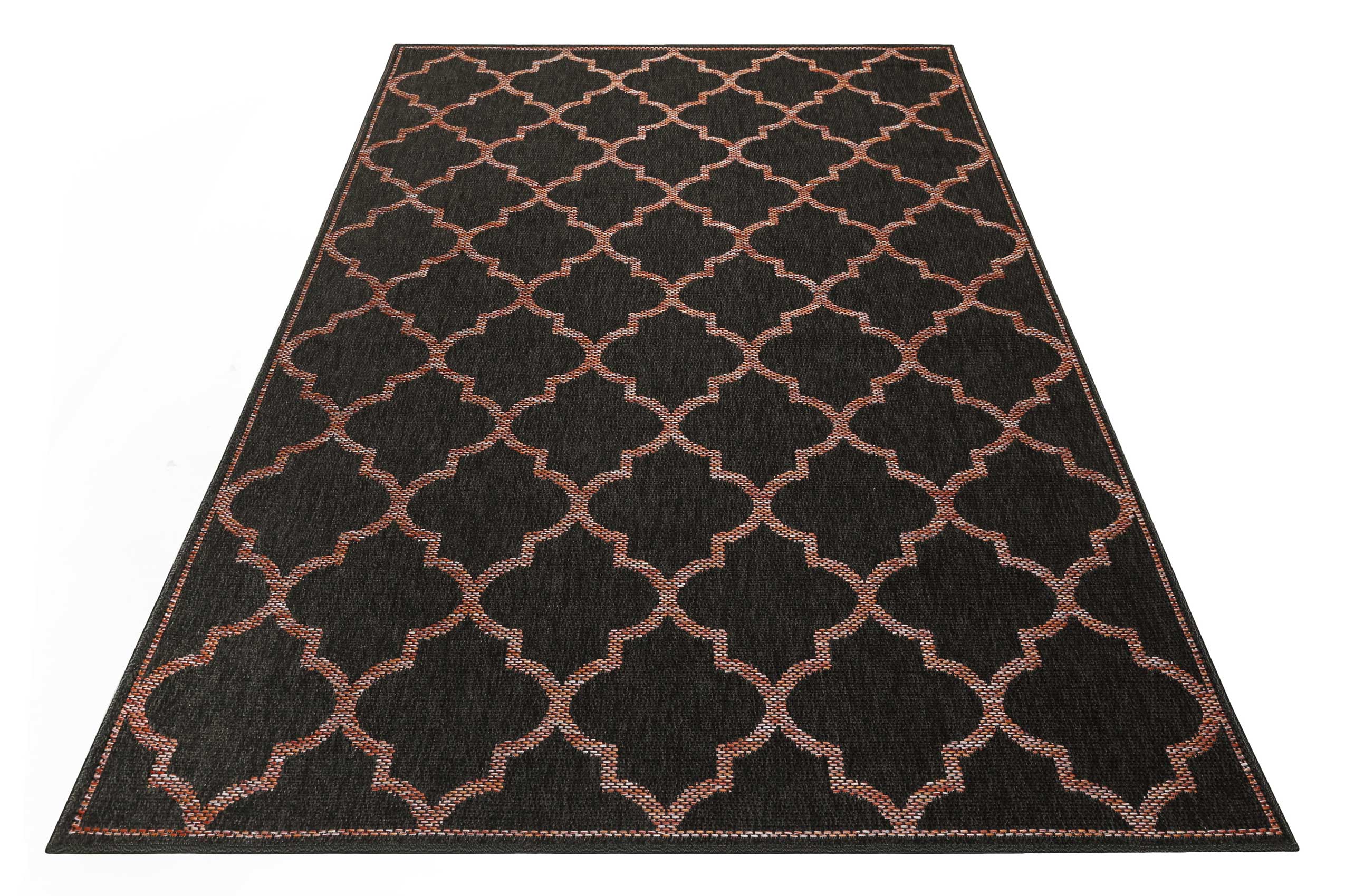 Outdoor Teppich Anthrazit Rot "Gleamy" WECONhome
