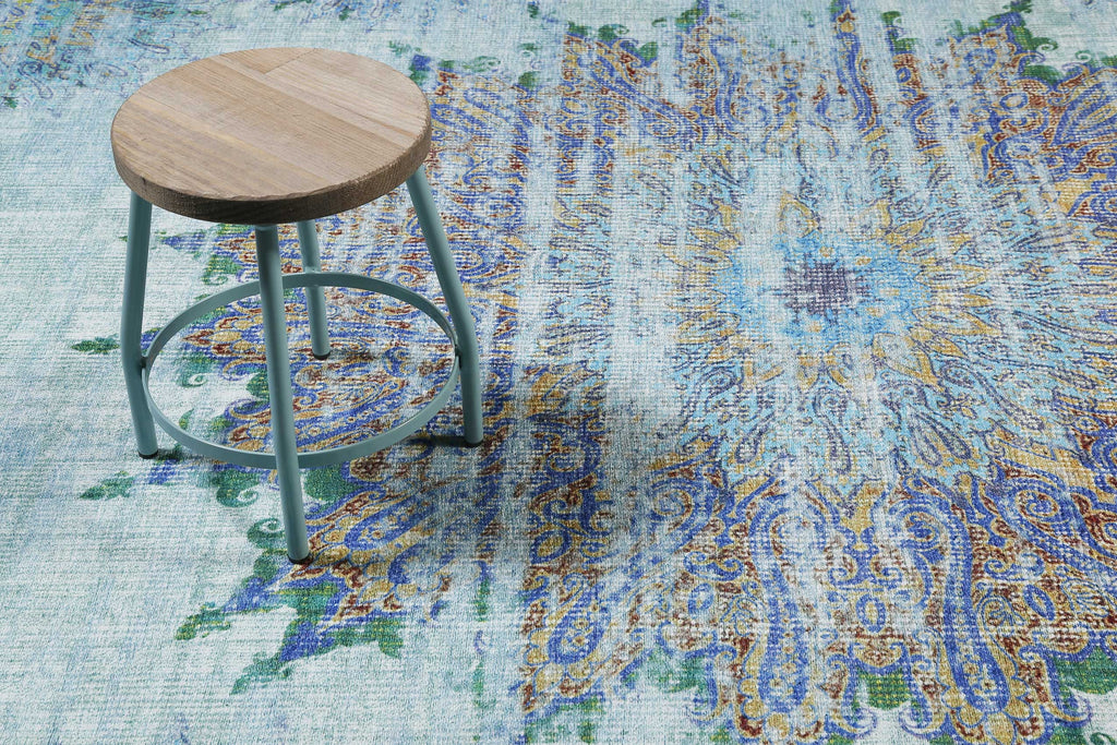 Teppich Türkis Vintage "Rooftop" WECONhome