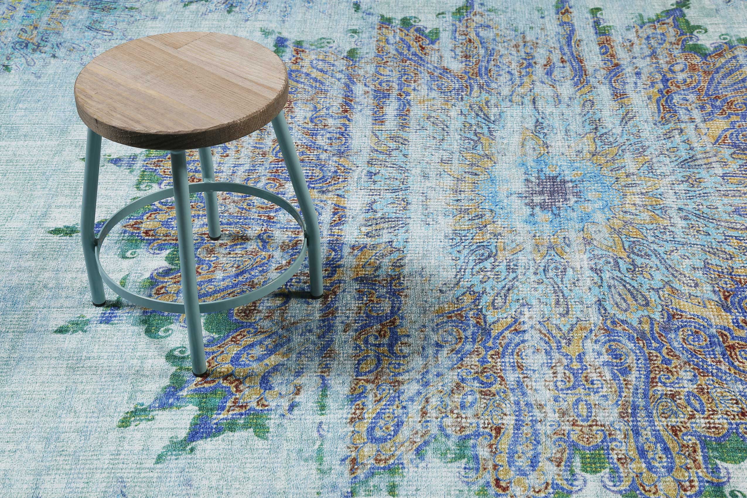 Teppich Türkis Vintage "Rooftop" WECONhome