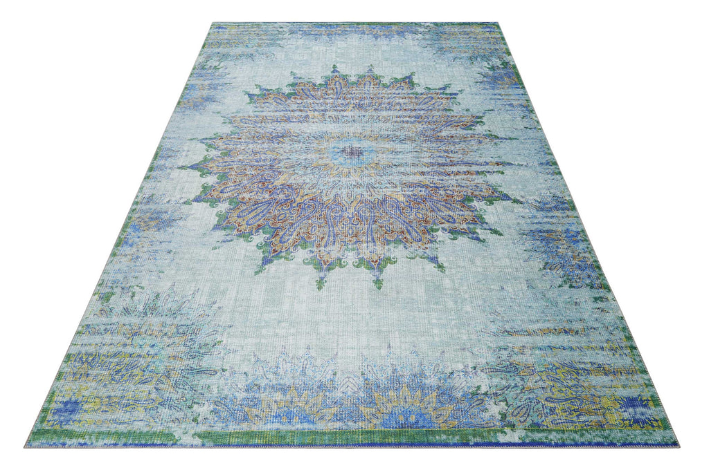 Teppich Türkis Vintage "Rooftop" WECONhome