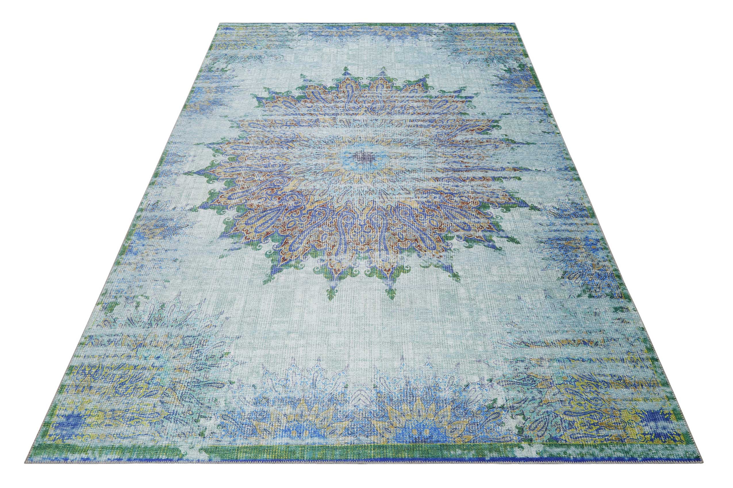 Teppich Türkis Vintage "Rooftop" WECONhome