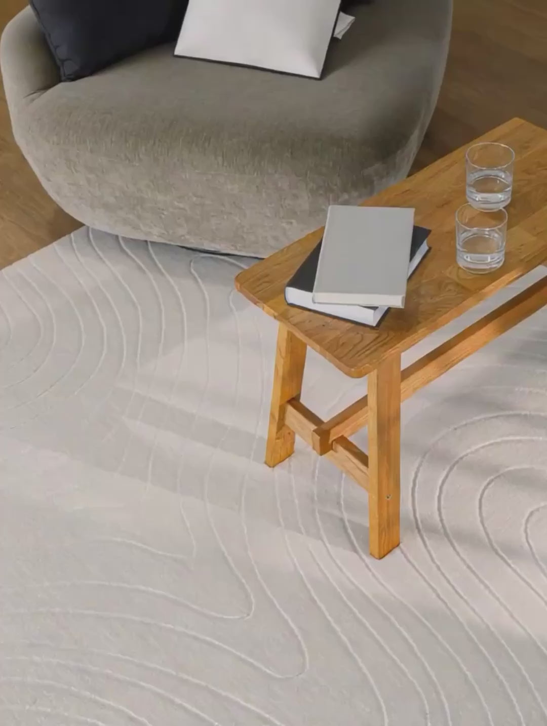 WECONhome Kurzflorteppich "Nuuk Flow" - Creme Weiß