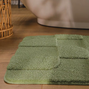 {"class" => "product-thumbnails__image", "alt" => "Badteppich von BathKing by WECONhome Davie Reseda Grün Video Nahaufnahme von Flor und Kante, Hand bewegt den Teppich und zeigt Materialstruktur"}