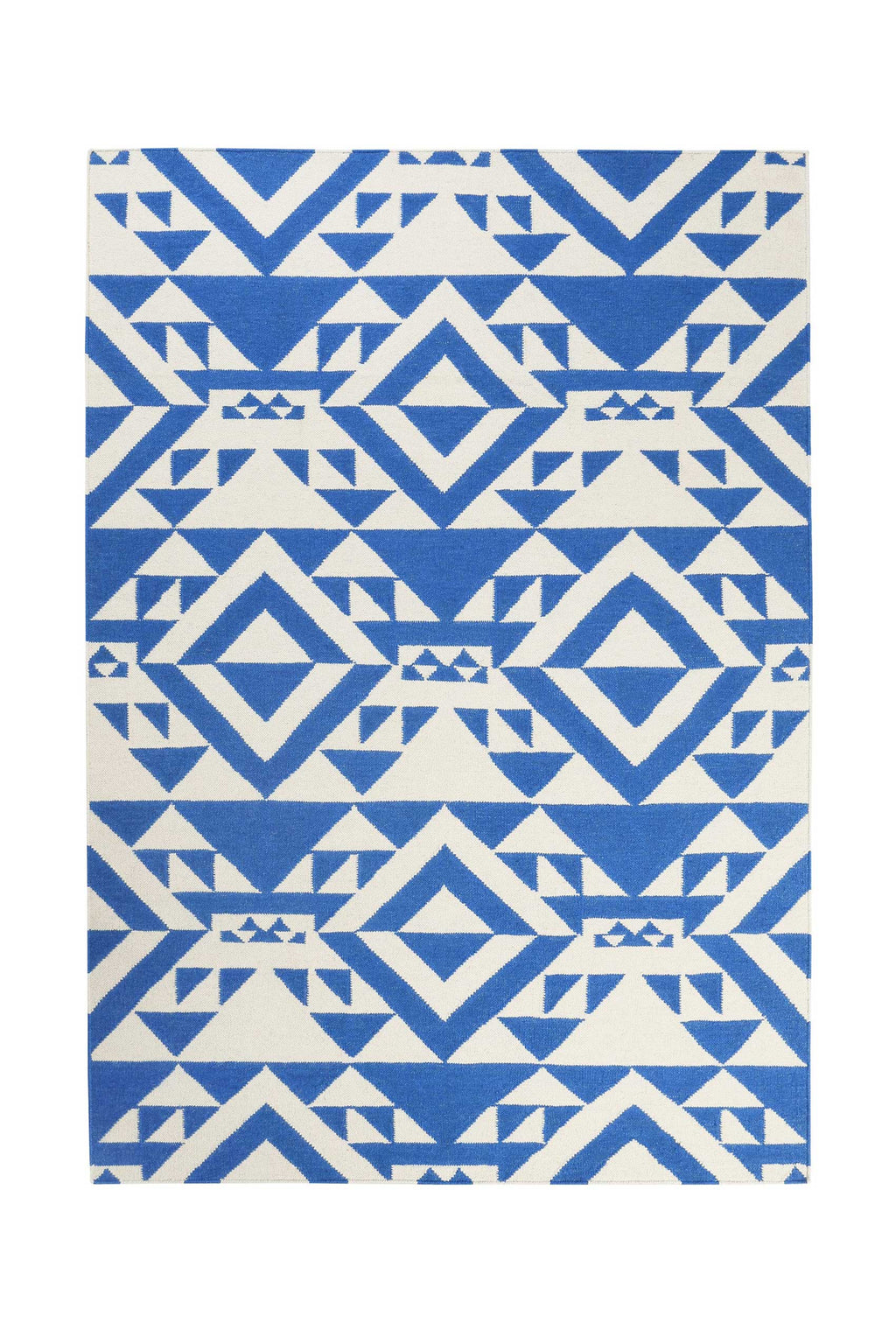 Kelim Teppich Blau Creme Weiß aus Wolle "Blue Mellow" Accessorize