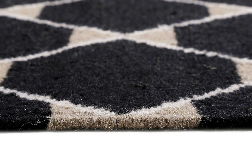Esprit Kelim Teppich Schwarz aus Wolle "Aaron"