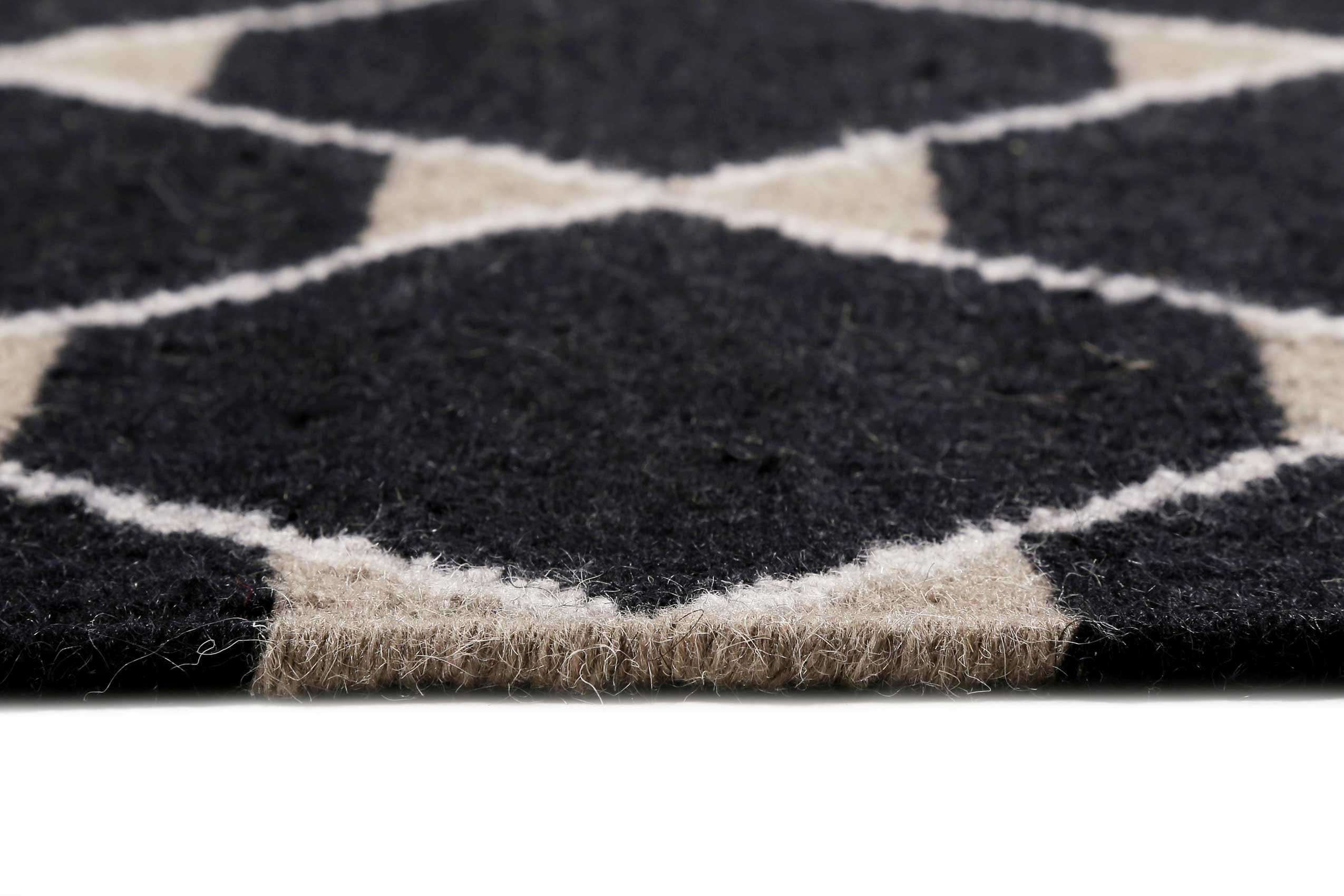 Esprit Kelim Teppich Schwarz aus Wolle "Aaron"