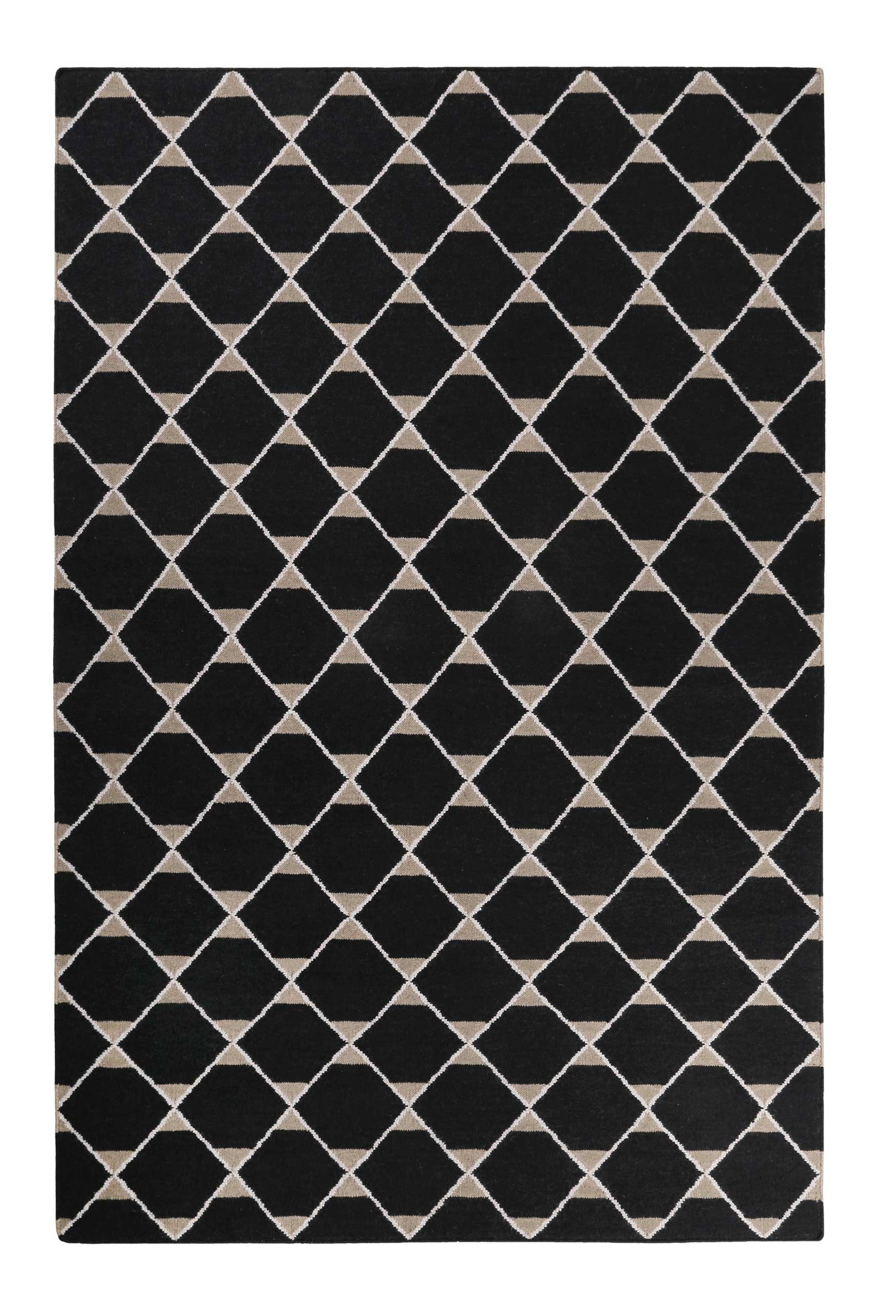 Esprit Kelim Teppich Schwarz aus Wolle "Aaron"
