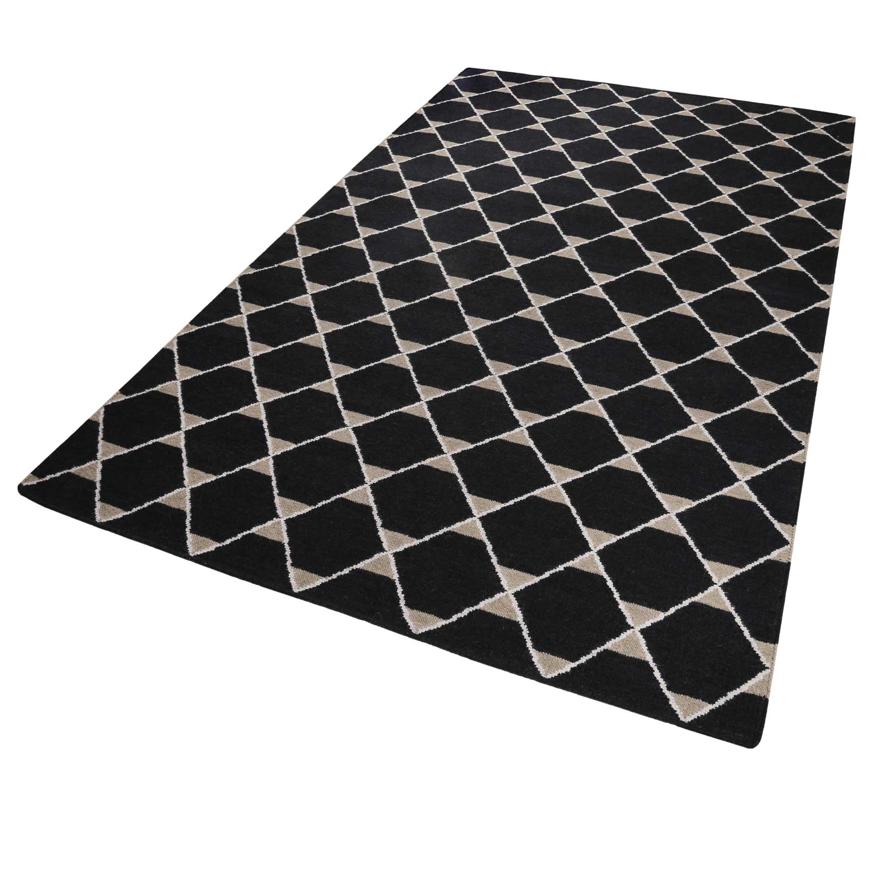 Esprit Kelim Teppich Schwarz aus Wolle "Aaron"