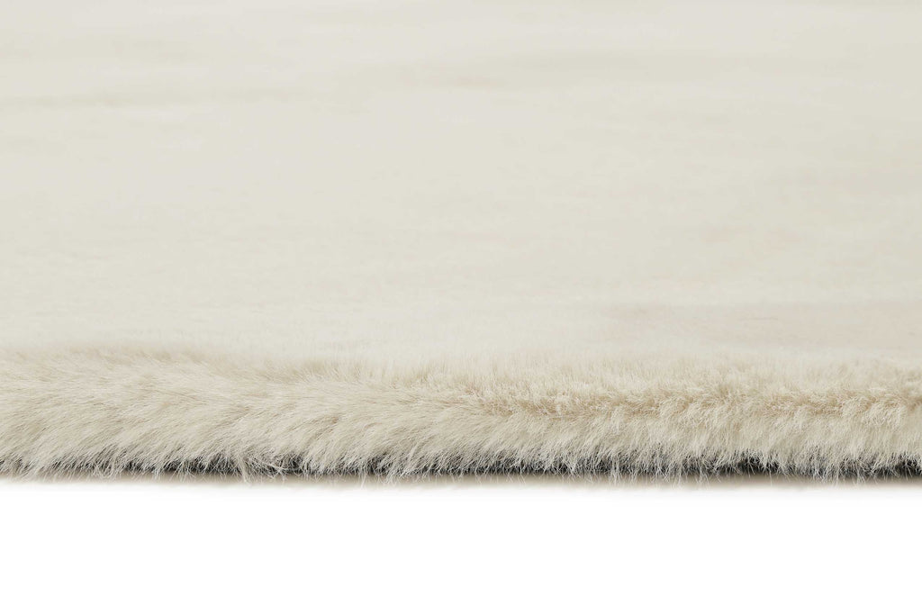 Esprit Kunstfell Teppich Rund Creme Beige und sehr flauschig Hochflor "Alice"