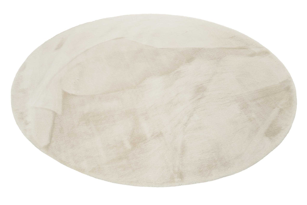 Esprit Kunstfell Teppich Rund Creme Beige und sehr flauschig Hochflor "Alice"