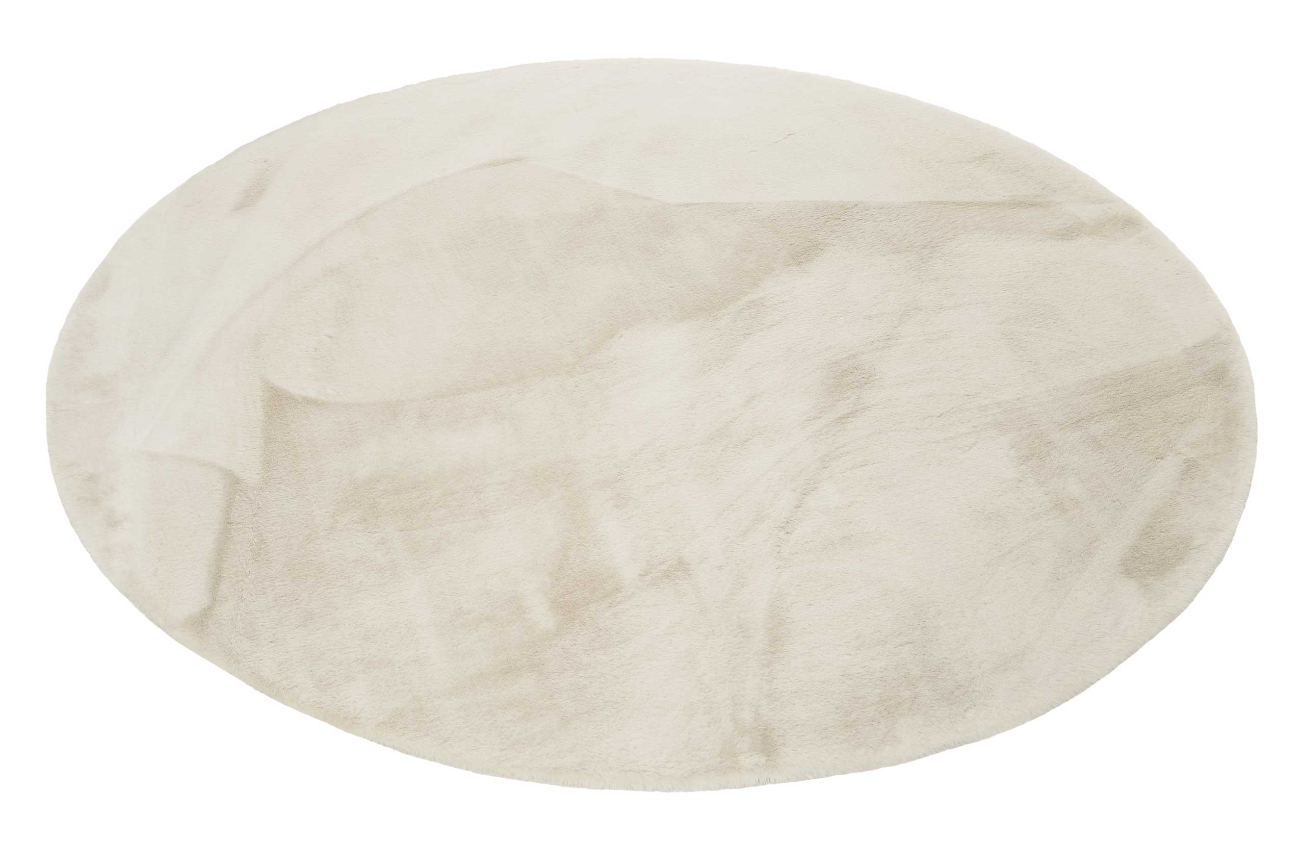 Esprit Kunstfell Teppich Rund Creme Beige und sehr flauschig Hochflor "Alice"