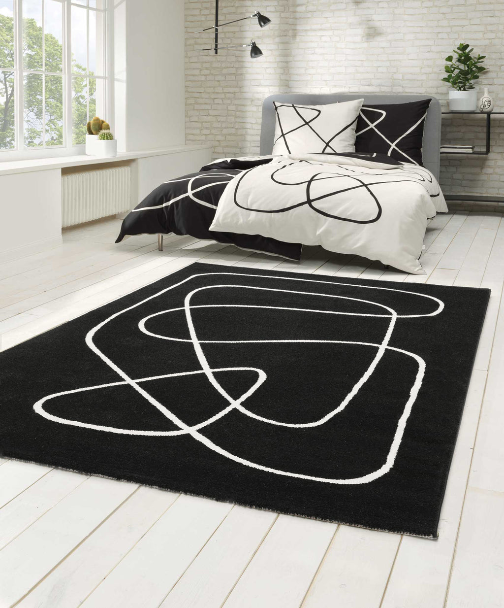 Esprit Teppich Schwarz Weiß Kurzflor "Artist"