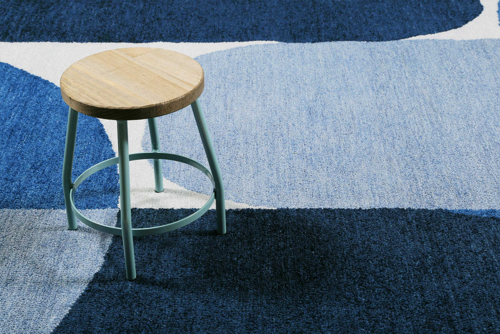 Esprit Kurzflor Teppich Blau "Backup"