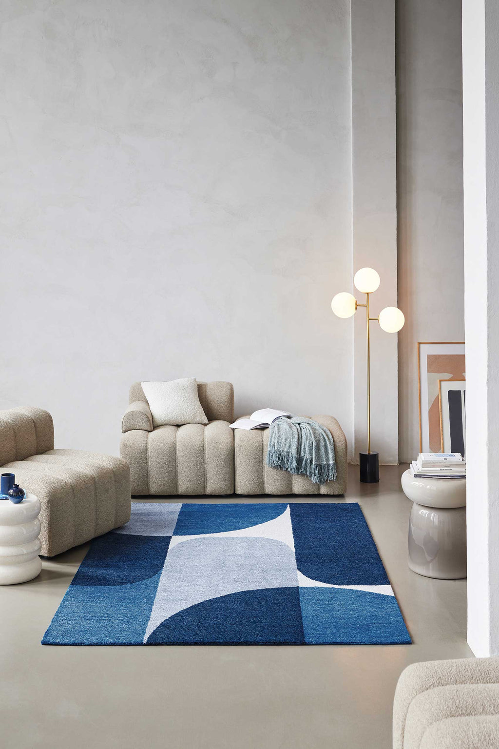 Esprit Kurzflor Teppich Blau "Backup"