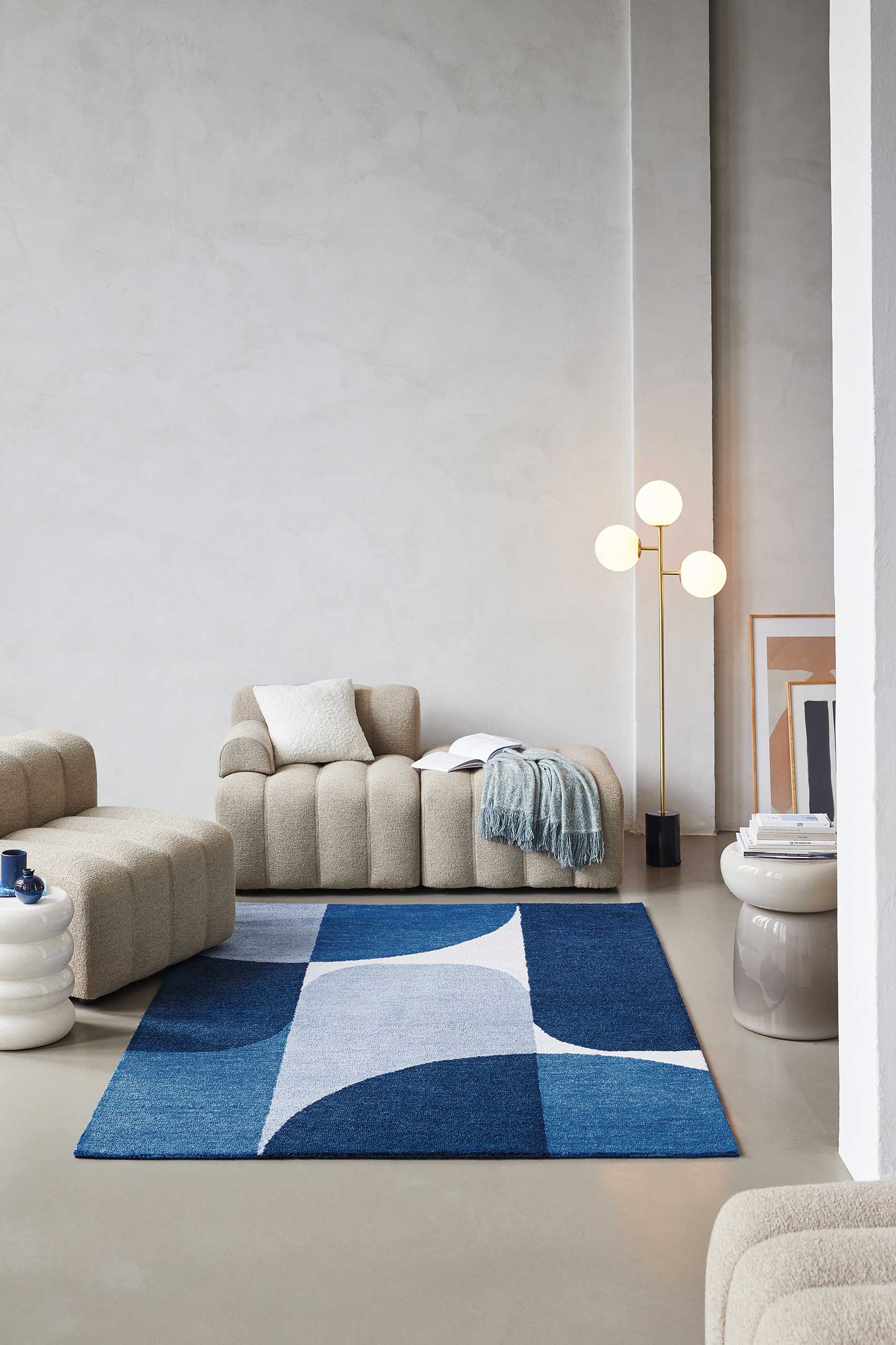 Esprit Kurzflor Teppich Blau "Backup"