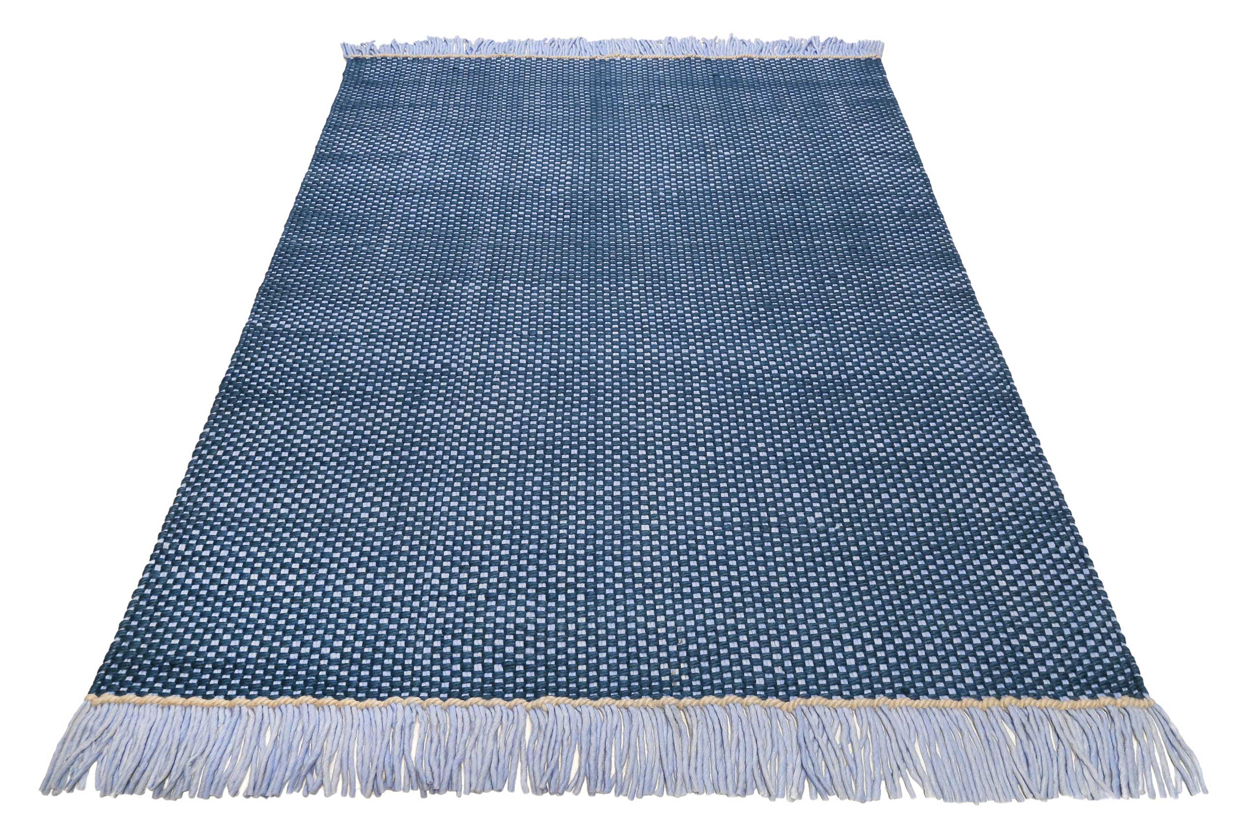 Esprit Handwebteppich Blau aus Wolle "Casa"