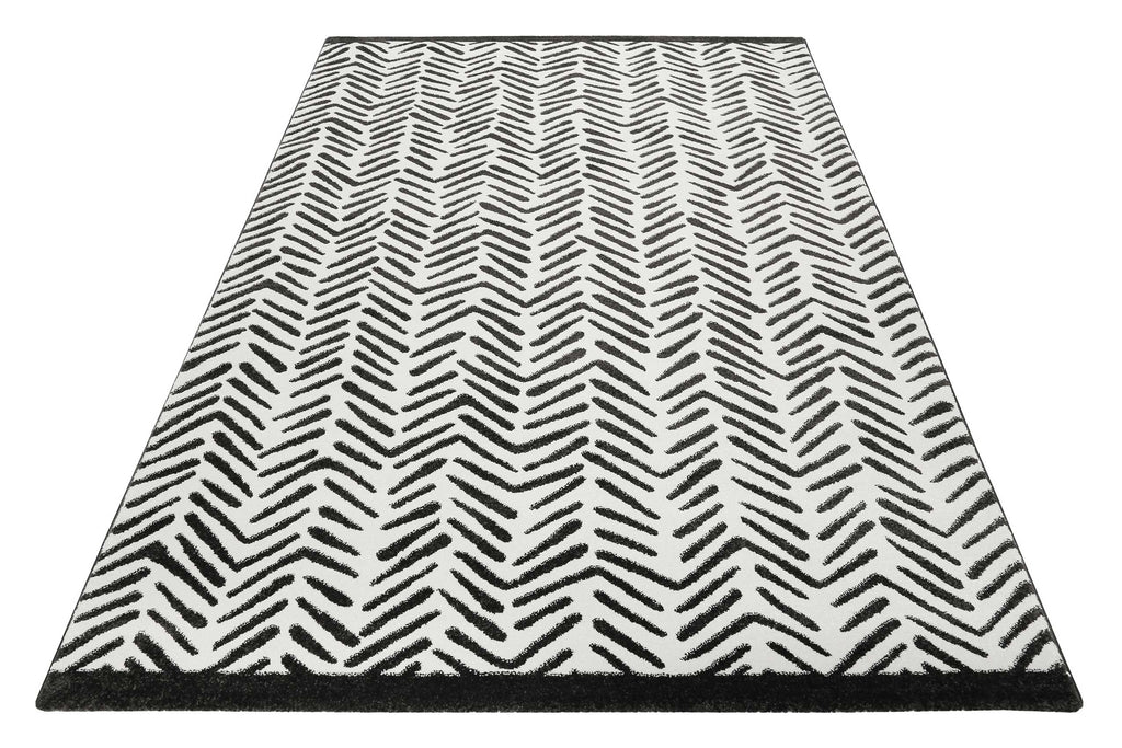 Esprit Teppich Weiß Schwarz Kurzflor "Congo"