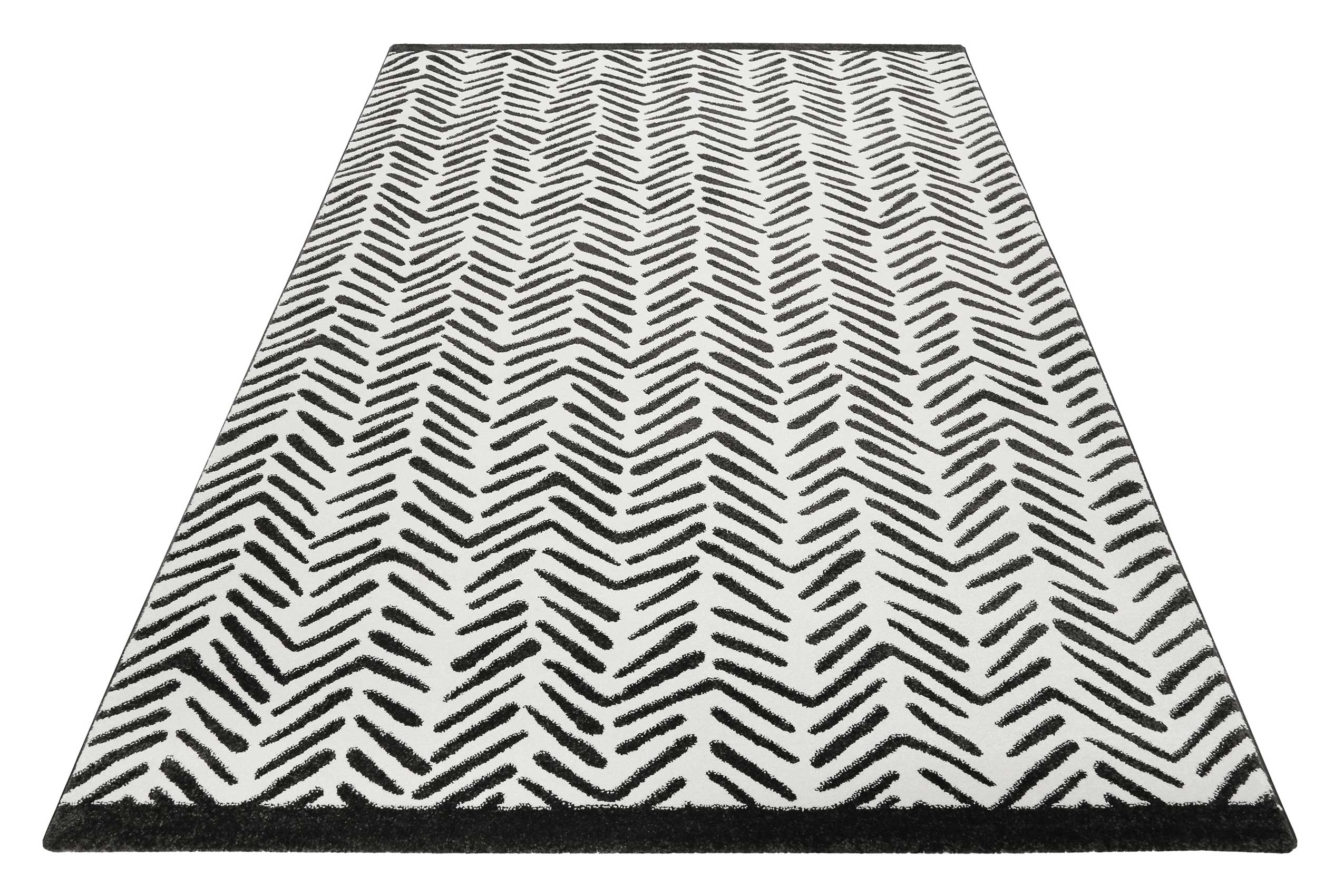 Esprit Teppich Weiß Schwarz Kurzflor "Congo"