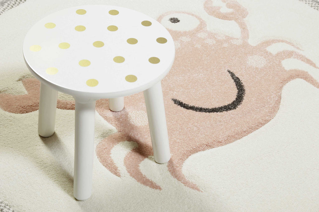 Esprit Kinderteppich Creme Weiß Rosa "CRAB"