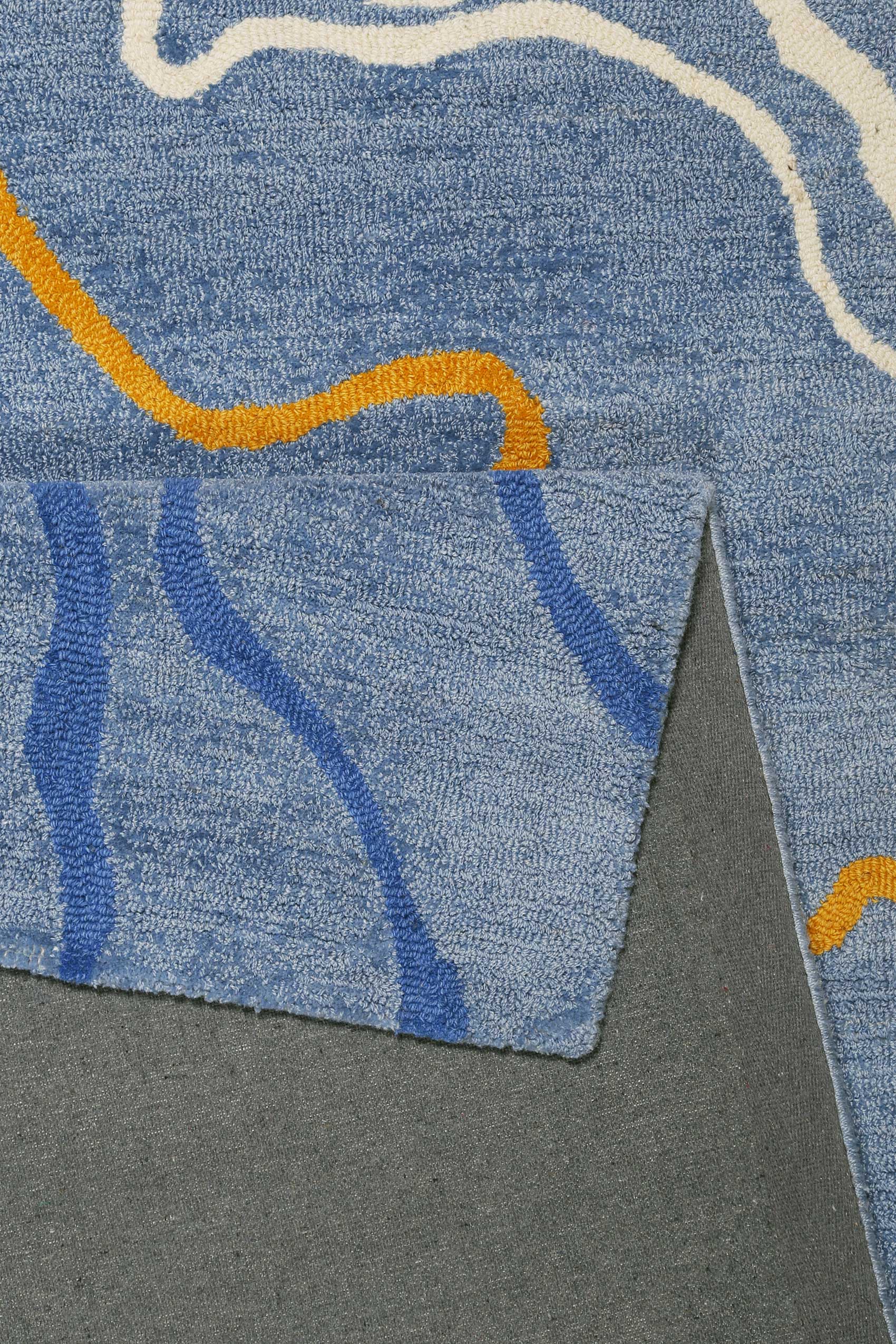 Esprit Kurzflor Teppich Blau "Drive"