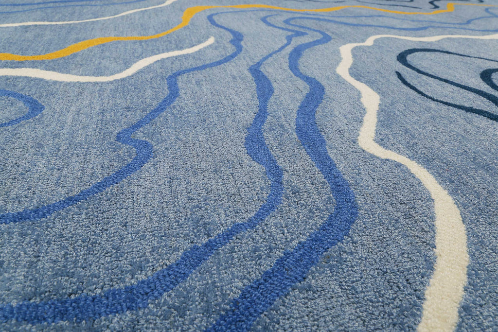 Esprit Kurzflor Teppich Blau "Drive"