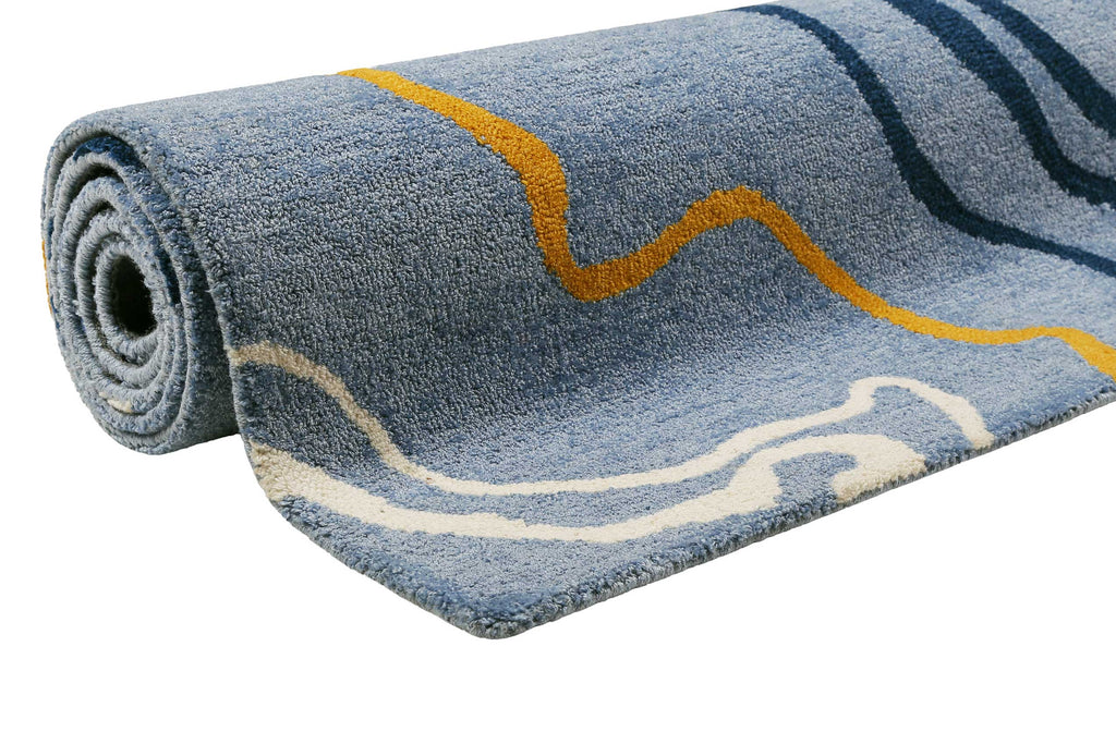 Esprit Kurzflor Teppich Blau "Drive"