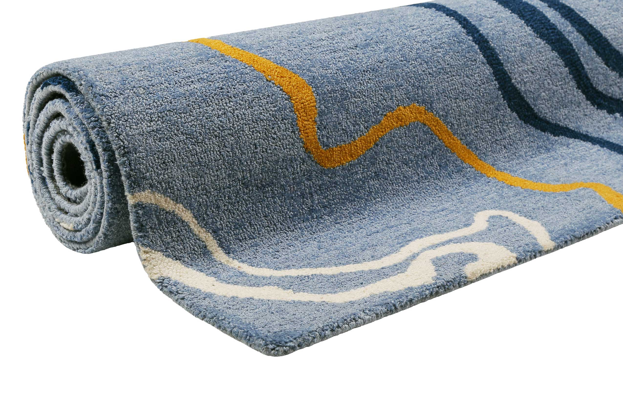 Esprit Kurzflor Teppich Blau "Drive"
