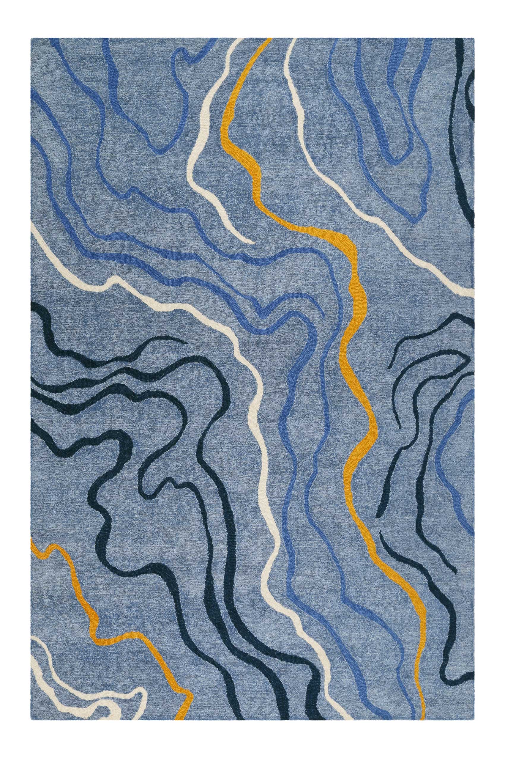 Esprit Kurzflor Teppich Blau "Drive"