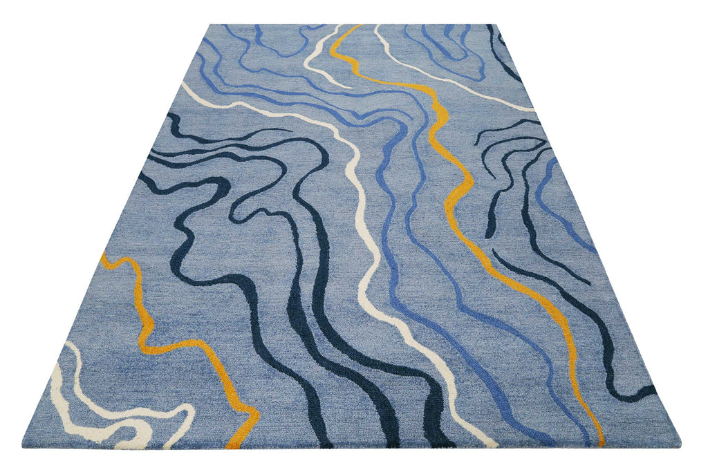 Esprit Kurzflor Teppich Blau "Drive"