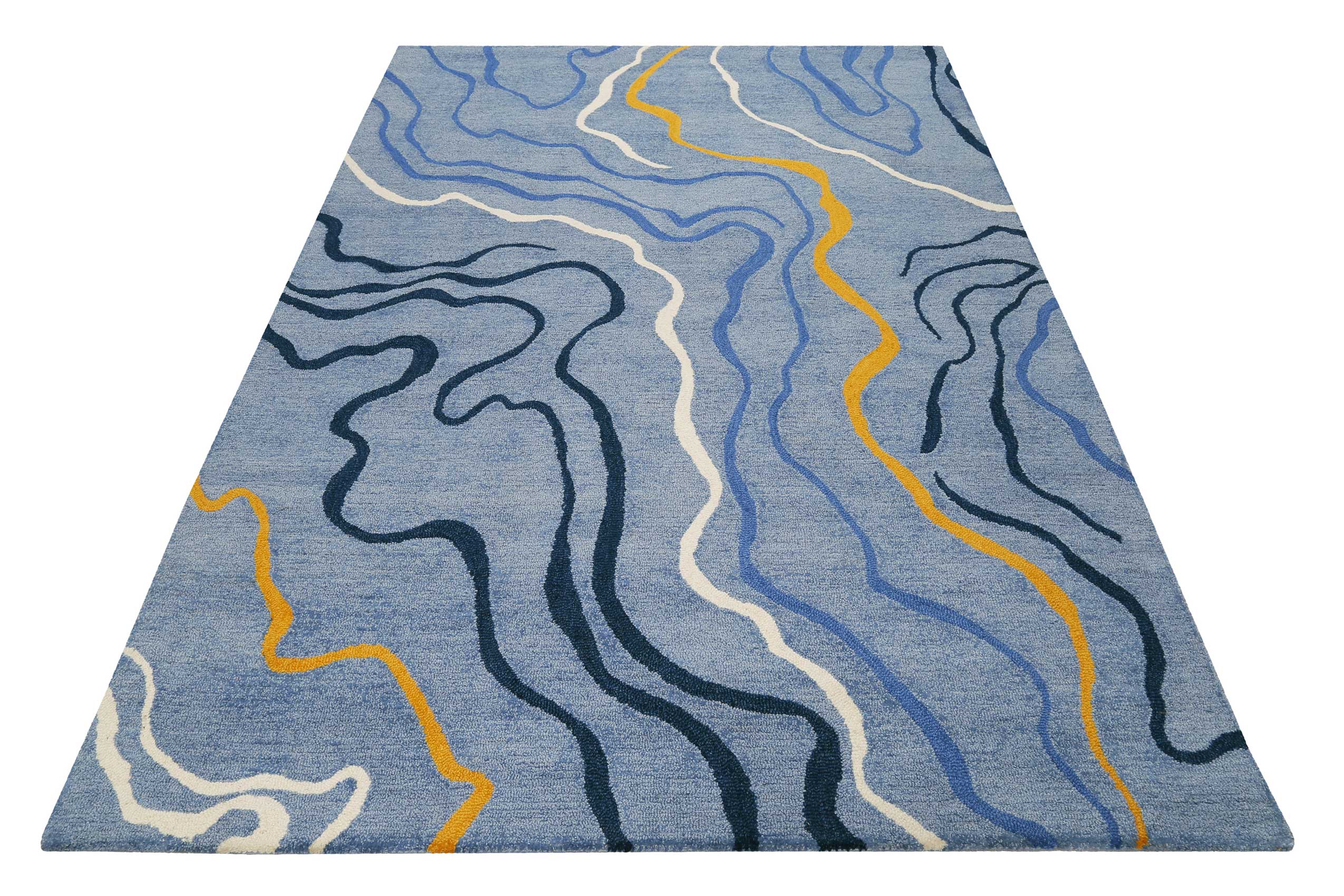 Esprit Kurzflor Teppich Blau "Drive"