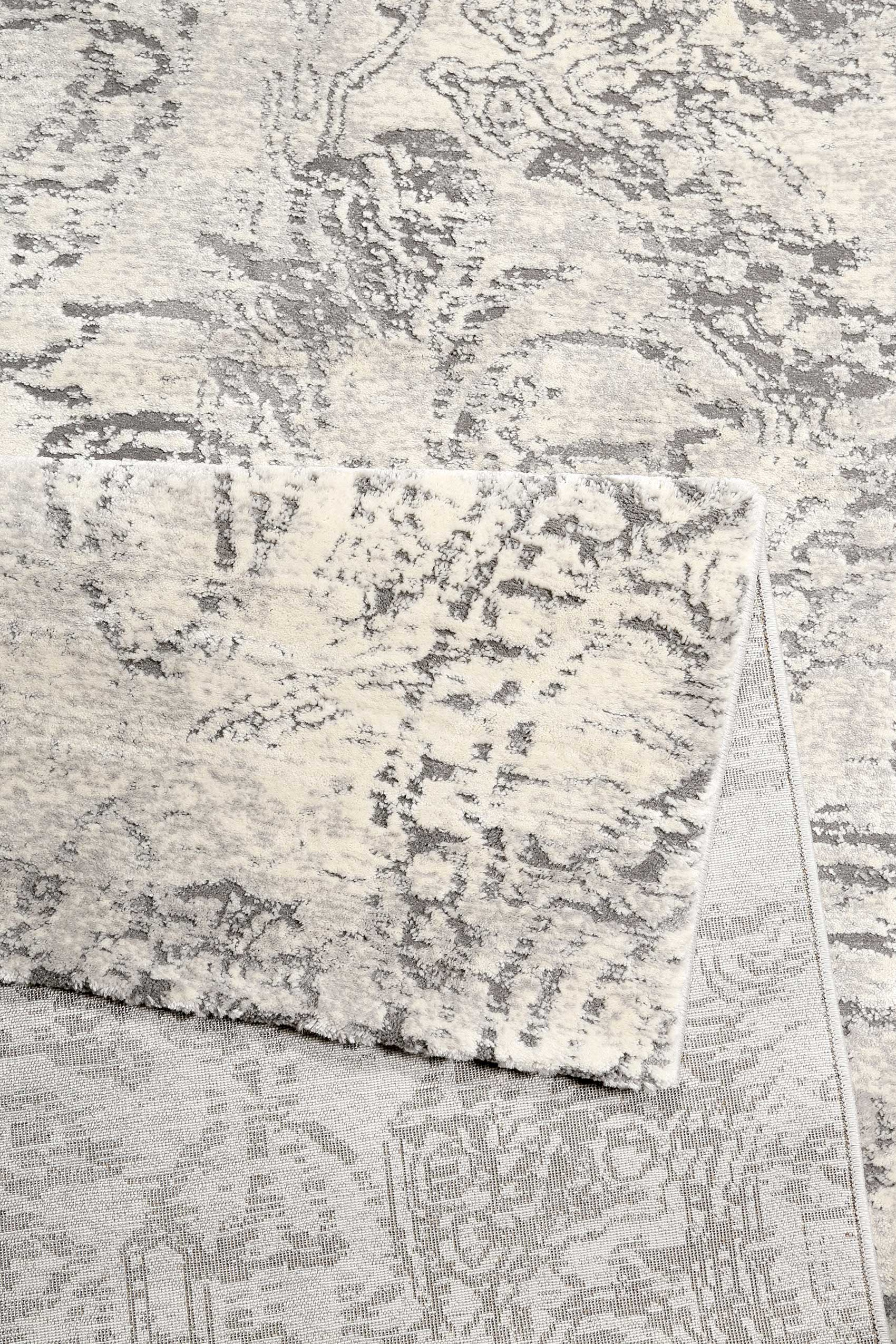 Esprit Teppich Weiß Grau Kurzflor "Elda"