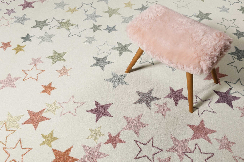Esprit Kinder Teppich beige rosa grün blau flieder "Esterya"