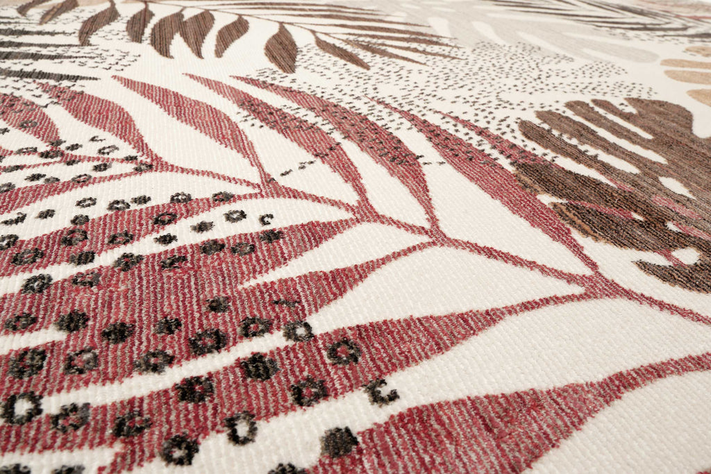 Esprit Teppich beige braun rot  Kurzflor "Florence"