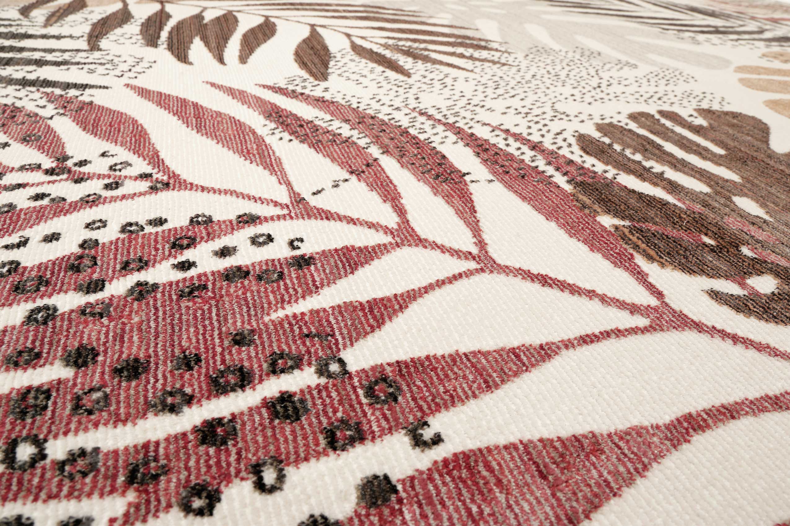 Esprit Teppich beige braun rot  Kurzflor "Florence"