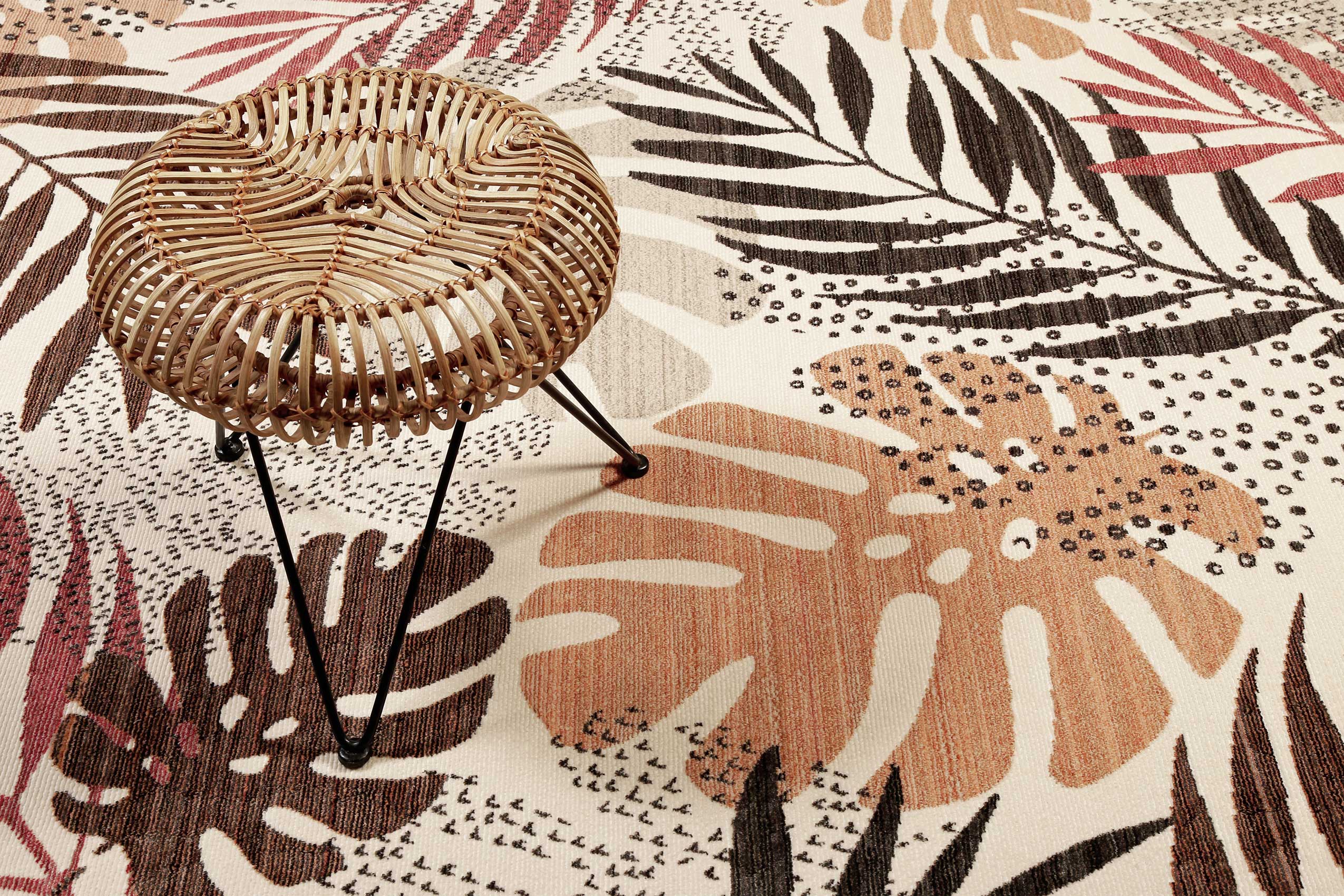Esprit Teppich beige braun rot  Kurzflor "Florence"