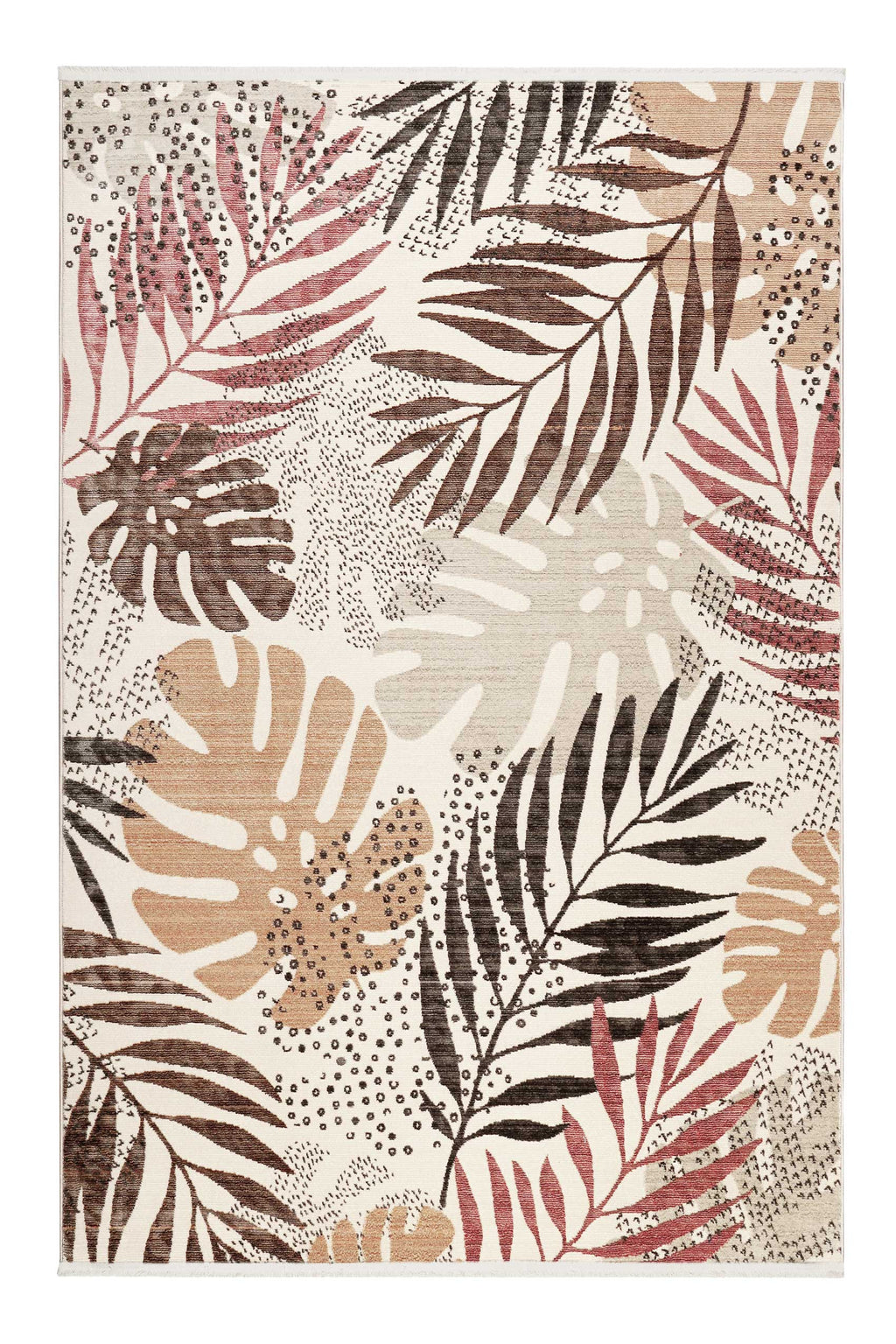 Esprit Teppich beige braun rot  Kurzflor "Florence"