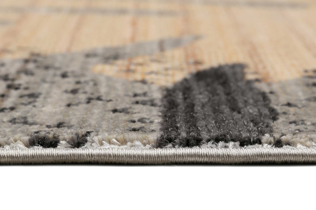 Esprit Teppich grau beige rot  Kurzflor "Florence"