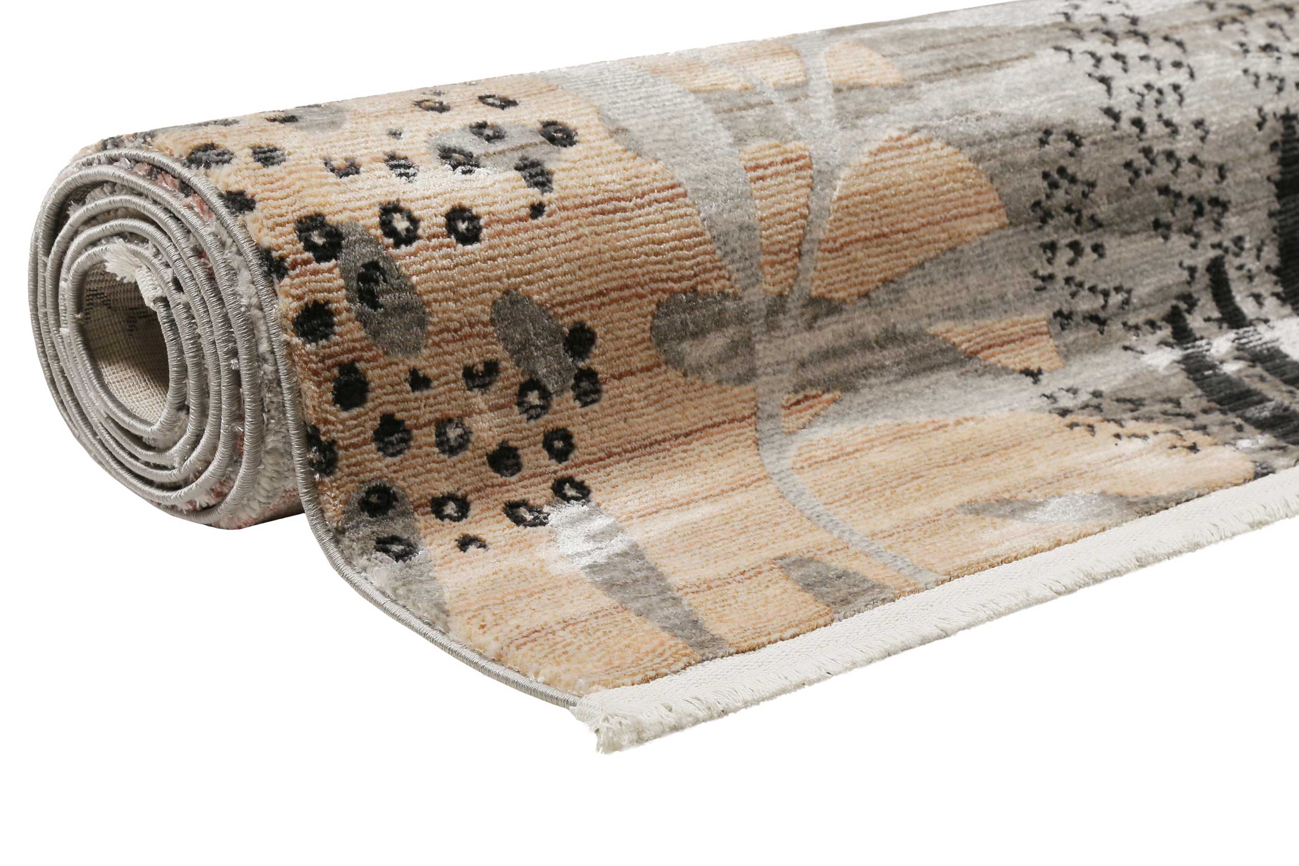 Esprit Teppich grau beige rot  Kurzflor "Florence"